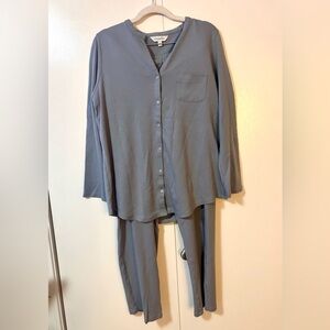 The Company Store Legends Hotel Pima Cotton Pajama Set NWOT Medium Blue